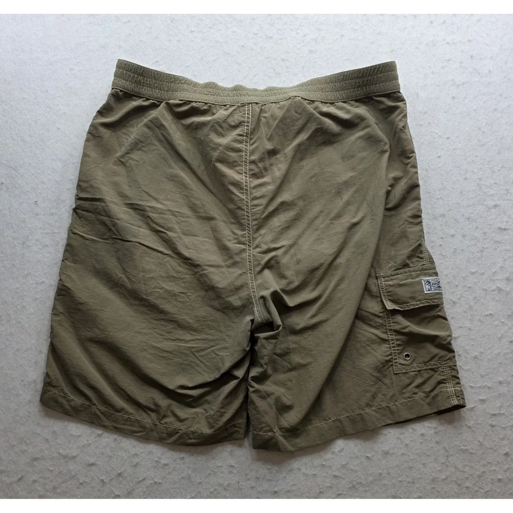 Polo Ralph Lauren Vintage Men's Brown w Red Pony Lined Swim Shorts. Size M